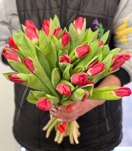 Купить букет из красных тюльпанов "Сабрина" с доставкой по Малой Пурге